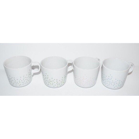 Ikea Polka Dot Coffee Mugs 7 oz Light Green Pink Blue Maria Vinka  4pc set 10866 - Picture 1 of 10